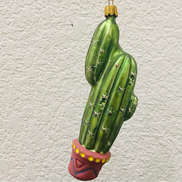 Vintage Handblown Mercury Glass Potted Cactus Christmas Tree Ornament Germany - Picture 8 of 13